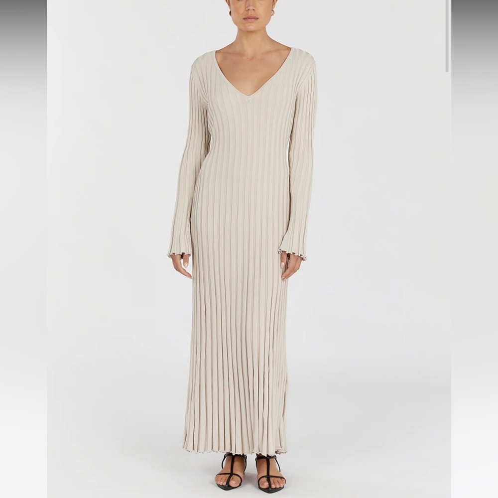 Dissh Knit Reign Stone Long Sleeve Midi Dress